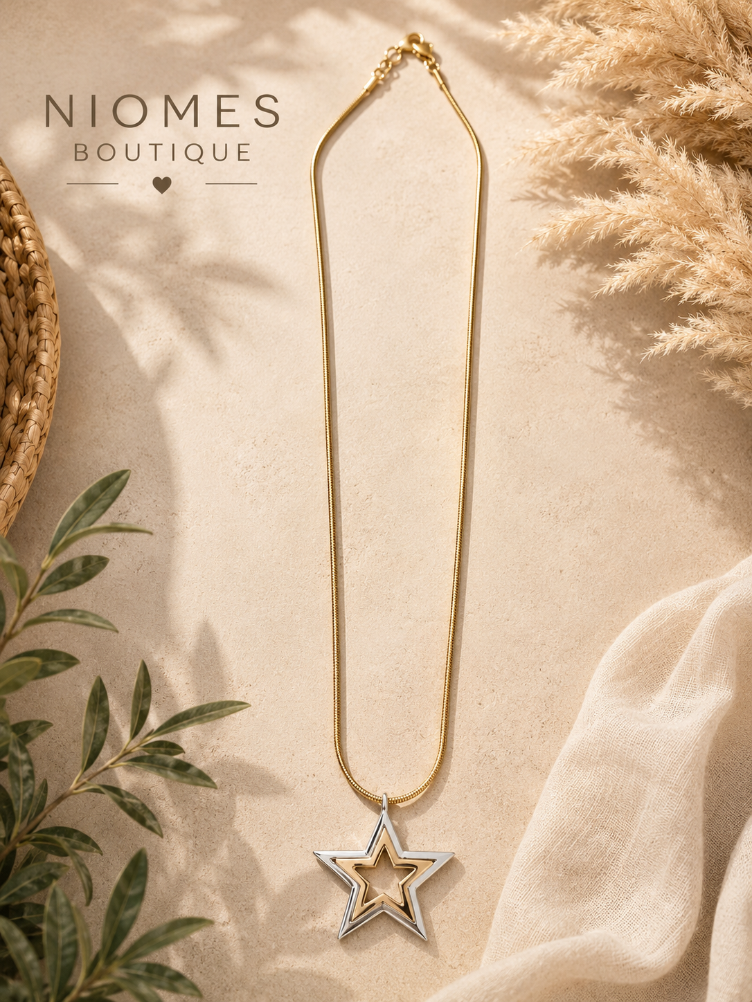 Double star necklace