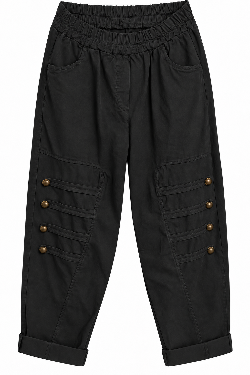 Relaxed Button Detail Trousers